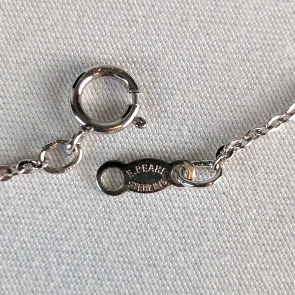 Erwin Pearl CZ Pendant Necklace Rhodium Sterling Silver 925 Signed Nested Circle - Picture 9 of 13